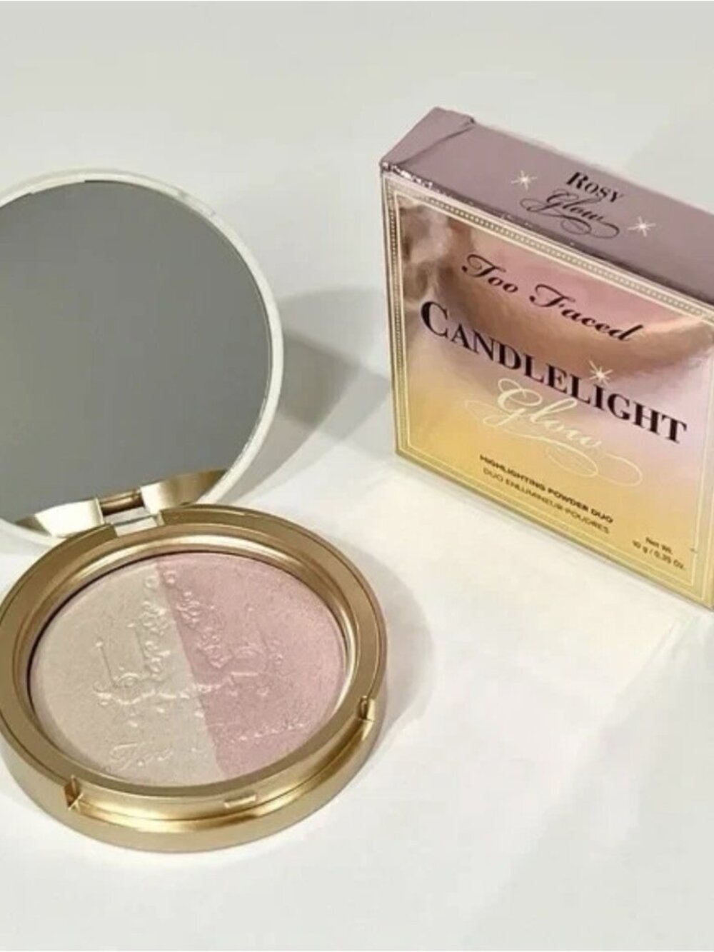 Too‎ Faced Candlelight Glow ROSY GLOW Highlighting Powder Duo (0.35 oz.)